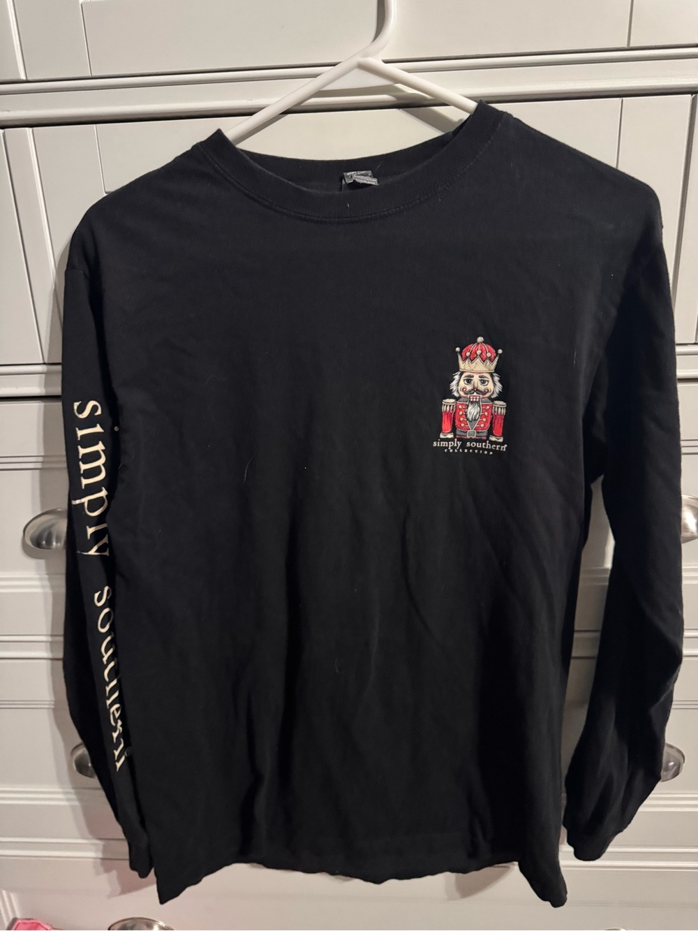 Simply Southern Black Long-Sleeve Tee with Red & White Nutcracker Graphic